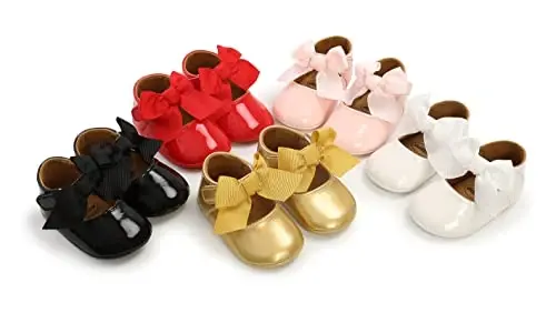 WILLFUN Baby Girls Mary Jane Flats Floral Princess Dress Crib Shoes Non-Slip for Toddler First Walkers - WILLFUN (1)