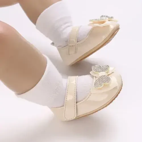 WILLFUN Baby Girls Mary Jane Flats Floral Princess Dress Crib Shoes Non-Slip for Toddler First Walkers - 3