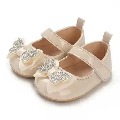 WILLFUN Baby Girls Mary Jane Flats Floral Princess Dress Crib Shoes Non-Slip for Toddler First Walkers - 4