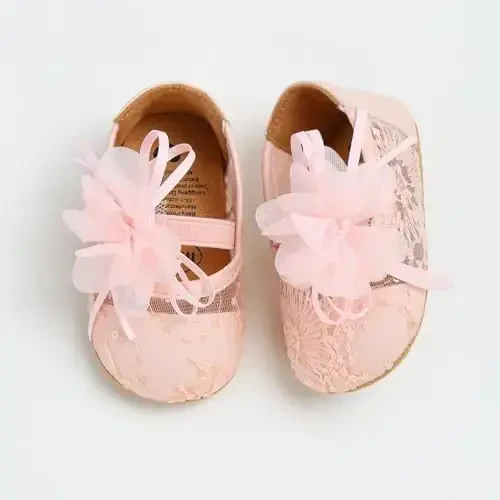 WILLFUN Baby Girls Mary Jane Flats Floral Princess Dress Crib Shoes Non-Slip for Toddler First Walkers - 5