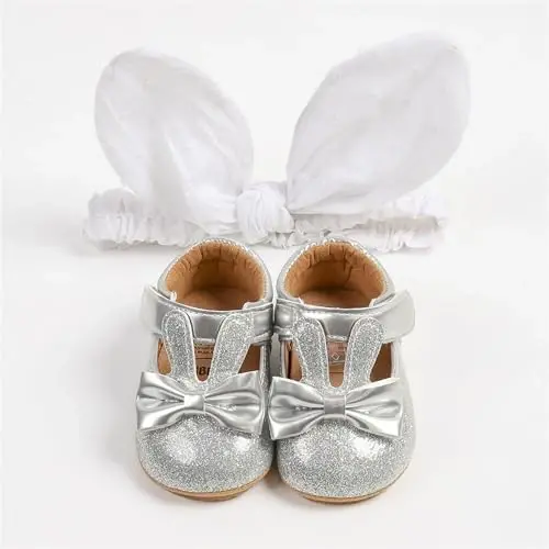 WILLFUN Baby Girls Mary Jane Flats Floral Princess Dress Crib Shoes Non-Slip for Toddler First Walkers - WILLFUN (1)