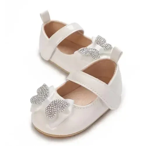 WILLFUN Baby Girls Mary Jane Flats Floral Princess Dress Crib Shoes Non-Slip for Toddler First Walkers - 4