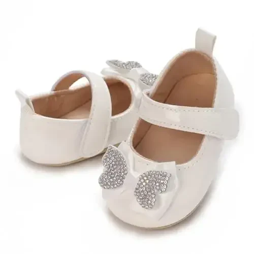 WILLFUN Baby Girls Mary Jane Flats Floral Princess Dress Crib Shoes Non-Slip for Toddler First Walkers - 5