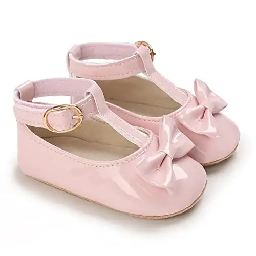 WILLFUN Baby Girls Mary Jane Flats Floral Princess Dress Crib Shoes Non-Slip for Toddler First Walkers - 4