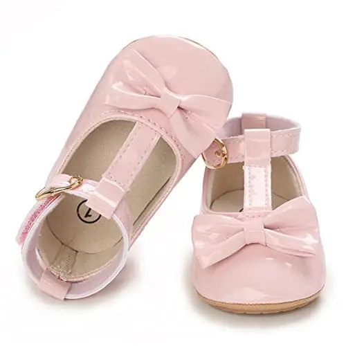 WILLFUN Baby Girls Mary Jane Flats Floral Princess Dress Crib Shoes Non-Slip for Toddler First Walkers - 5