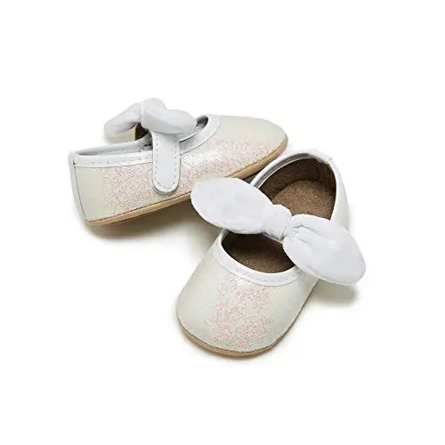 WILLFUN Baby Girls Mary Jane Flats Floral Princess Dress Crib Shoes Non-Slip for Toddler First Walkers - 5