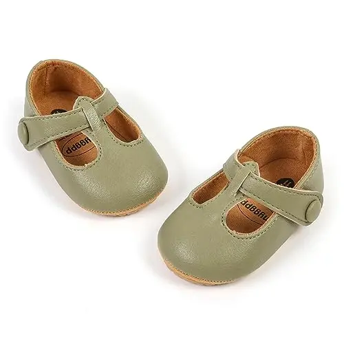 WILLFUN Baby Girls Mary Jane Flats Floral Princess Dress Crib Shoes Non-Slip for Toddler First Walkers - 6