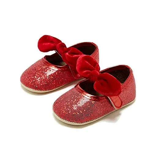 WILLFUN Baby Girls Mary Jane Flats Floral Princess Dress Crib Shoes Non-Slip for Toddler First Walkers - 3