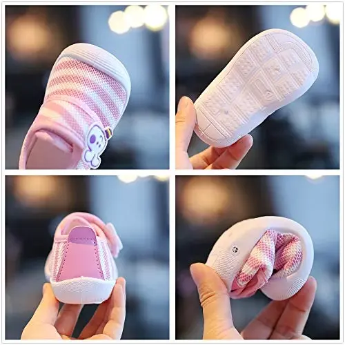 WILLFUN Toddler Squeaky Shoes Baby Boy Girl First-Walking Sneakers Infant Soft Sole Little Kid Trainers for 0-3-Year-old First Walkers - 6