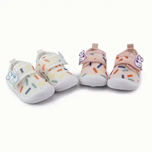 WILLFUN Toddler Squeaky Shoes Baby Boy Girl First-Walking Sneakers Infant Soft Sole Little Kid Trainers for 0-3-Year-old First Walkers - WILLFUN (1)