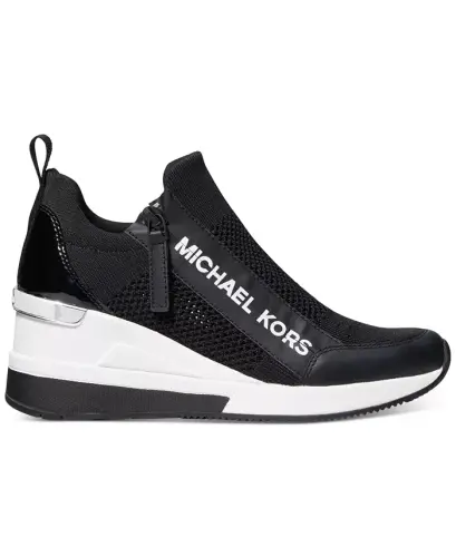 Women's Willis Trainer Wedge Sneakers - Black Knit - MICHAEL KORS (1)