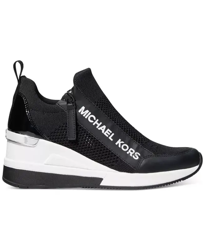 Women's Willis Trainer Wedge Sneakers - Black Knit - 2