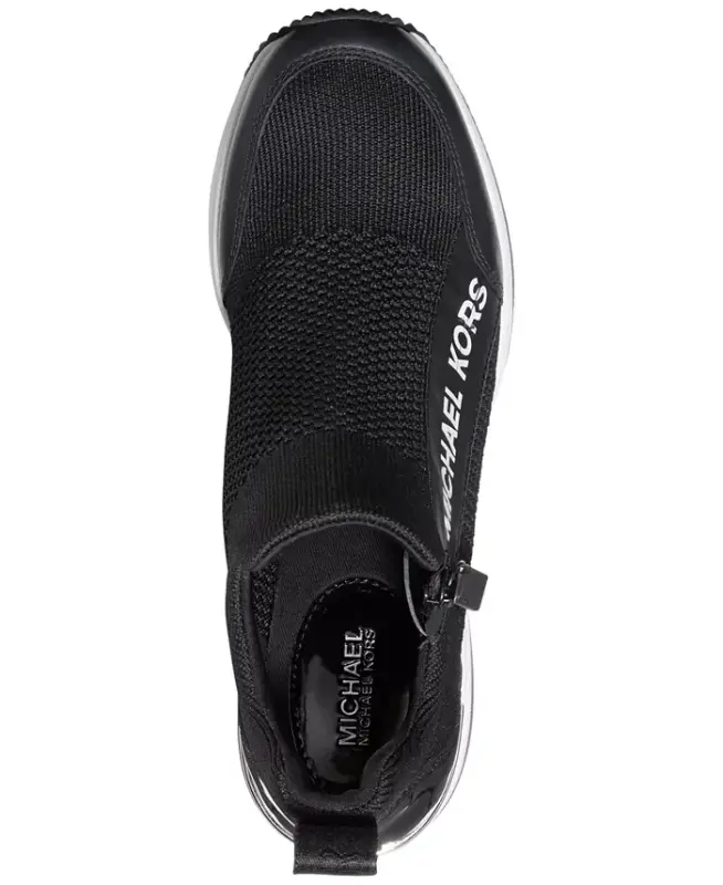 Women's Willis Trainer Wedge Sneakers - Black Knit - 4