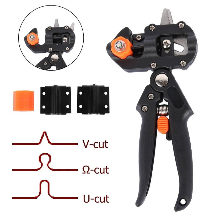 Willstar New Grafting Machine Garden Tools with 3 Blades Chopper Tree Grafting Tools Secateurs Scissors Grafting KIT - 4