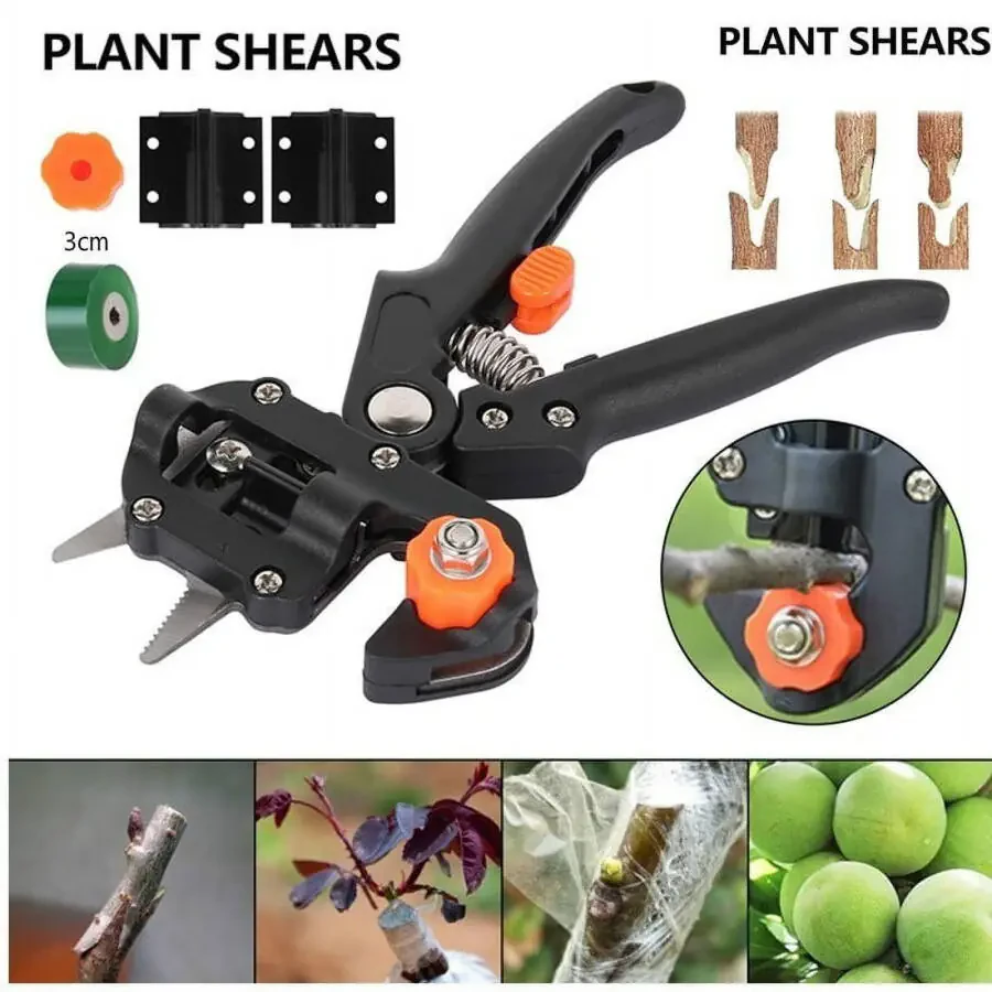 Willstar New Grafting Machine Garden Tools with 3 Blades Chopper Tree Grafting Tools Secateurs Scissors Grafting KIT- - 1