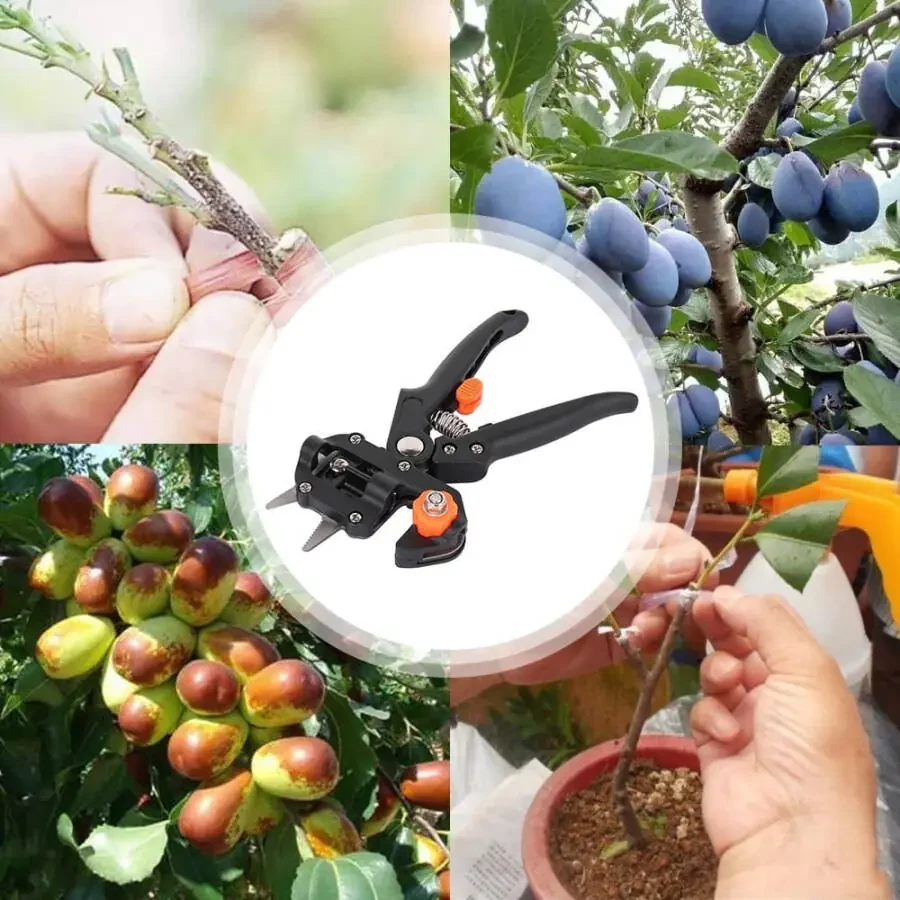 Willstar New Grafting Machine Garden Tools with 3 Blades Chopper Tree Grafting Tools Secateurs Scissors Grafting KIT- - 9