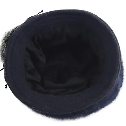 Wimdream Women Angola Wool Winter Hats - Felt Wool Beanie Beret Bucket Hats with Bill - Cabbie Newsboy Cap- Handmade - 6