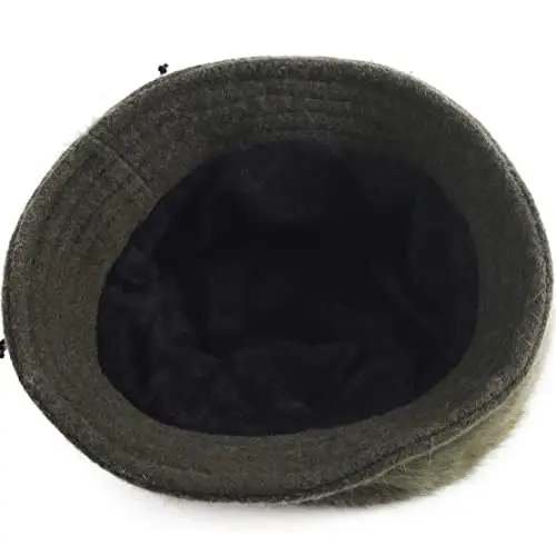 Wimdream Women Angola Wool Winter Hats - Felt Wool Beanie Beret Bucket Hats with Bill - Cabbie Newsboy Cap- Handmade - 5