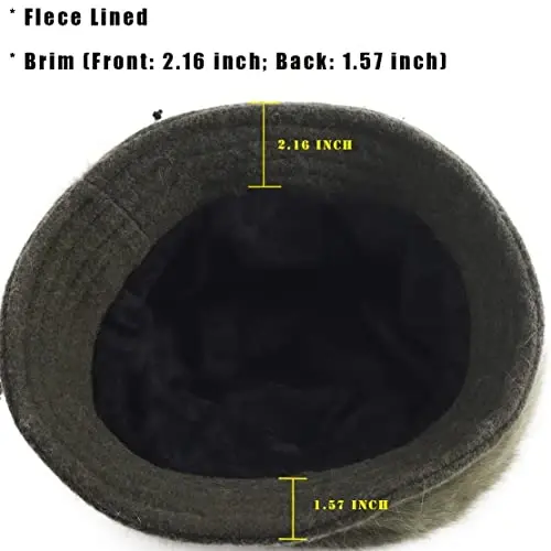 Wimdream Women Angola Wool Winter Hats - Felt Wool Beanie Beret Bucket Hats with Bill - Cabbie Newsboy Cap- Handmade - 6