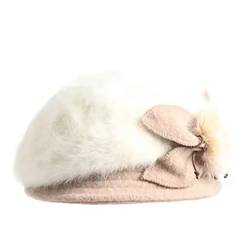 Wimdream Women Angola Jun Angli Yün Qishki Shlyapalar - Feltdan Yasalgan Beanie Bere, Kovshok Shlyapalar va Bill bilan - Kobby Nyusboy Kepka - Qo'lda tayyorlangan - 5