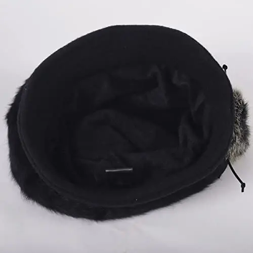 Wimdream Women Angola Wool Winter Hats - Felt Wool Beanie Beret Bucket Hats with Bill - Cabbie Newsboy Cap- Handmade - 2