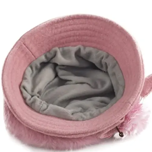 Wimdream Women Angola Wool Winter Hats - Felt Wool Beanie Beret Bucket Hats with Bill - Cabbie Newsboy Cap- Handmade - 6