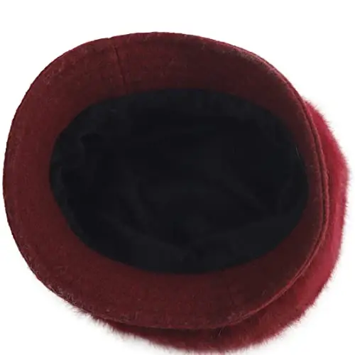 Wimdream Women Angola Wool Winter Hats - Felt Wool Beanie Beret Bucket Hats with Bill - Cabbie Newsboy Cap- Handmade - 6