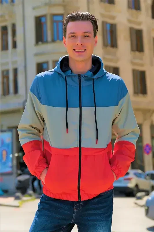 Wind and Water Resistant Waterproof Raincoat-Blue - 3