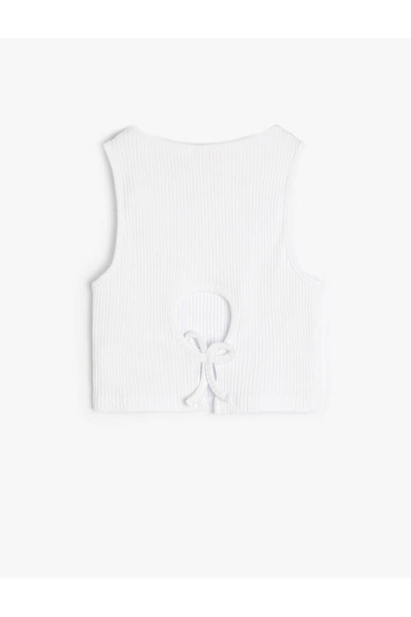 Window detail, ribbed, sleeveless, cotton crop top. - 5