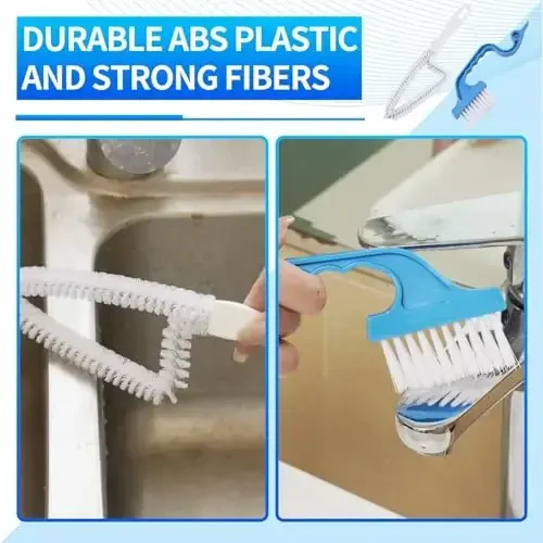 Window Groove Cleaning Brush, 13 PCS Hand-held Magic Window Track Cleaning Tools, Window or Sliding Door Track Cleaner for Sliding Door, Sill, Tile Lines, Shutter, Car Vents, Keyboard, Small Clean Kit - 4