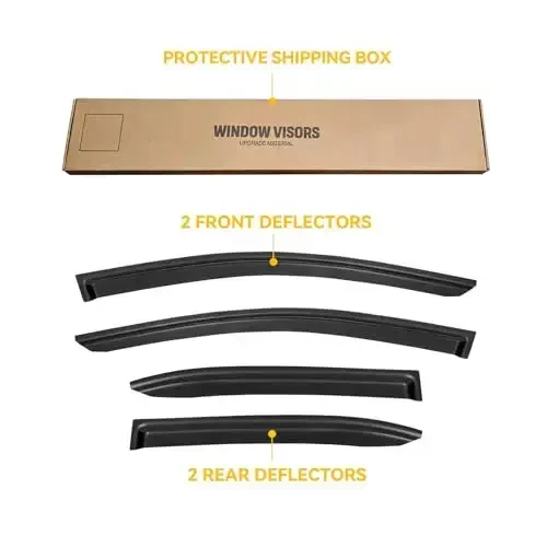 Window Visor for 2019-2025 Toyota Corolla Sedan, Out-Channel Rain Guards Shields Vent Deflector Shade Wind Dark Smoke 2020 2021 2022 2023 2024 19 20 21 22 23, Outside-Mount, 4PCS - 7