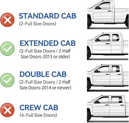 Window Visors for 2007-2013 Chevy Silverado & GMC Sierra 1500 Extended Cab, Rain Guards Vent Deflector Shade Dark Smoke 2007-2014 Silverado & Sierra 2500 HD/ 3500 HD, Tape-On, 4PCS - CMVT Auto (1)