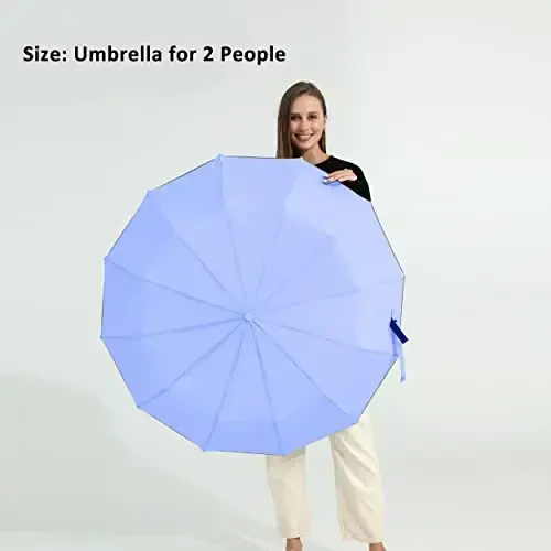 Windproof Compact Rain Umbrella for Travel 42/46 Inch Premium Fabric Auto Open Perfect for Purse and Backpack Portable Umbrella for Women and Men - 4
