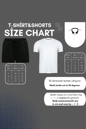 Wing T-Shirt Shorts - Navy Blue Top Bottom Combo Shorts T-Shirt Set Printed Oversize Crew Neck - Navy Blue - DUBU BUTİK (1)