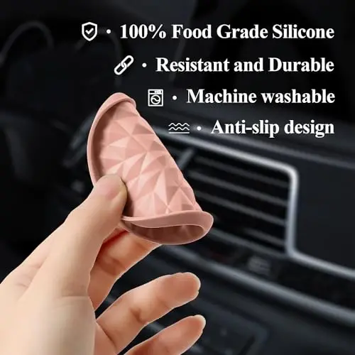Wingcases Car Coasters Silicone [4 Pack] 2.75in Universal Mats Non-Slip, Embedded Car Interior Accessories, Car Cup Holders Insert Coasters Decor, Nude Pink - 5