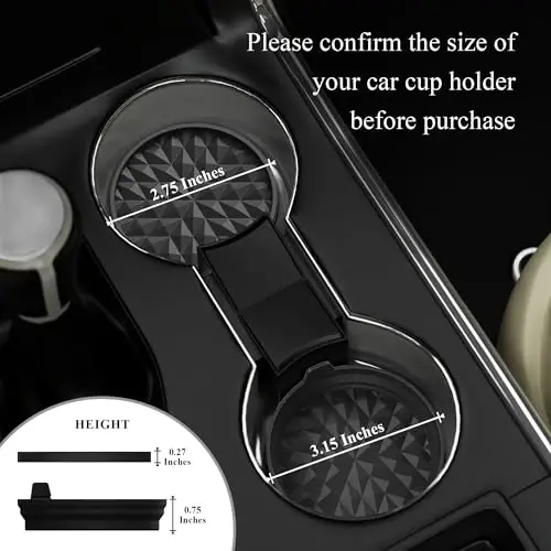 Wingcases Avtomobil stakanlari 3,15 dyuym[4 dona] SUV va yuk mashinalari uchun avtomobil aksessuarlari, silikon gilamchalar, sirpanmaydigan, avtomobil stakanlari uchun tagliklar, avtomobil ichki aksessuarlari, dekor, sovg'a qora - Wingcases
