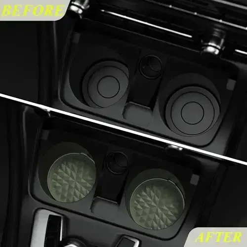 Wingcases Car Coasters 3.15in[4 Pack] Car Accessories Fit for SUV and Trucks Silicone Mats Non-Slip, Car Cup Holders Insert Coasters, Car Interior Accessories, Decor, Gift Olive Green - 3
