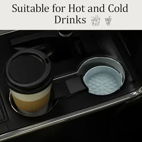 Wingcases Автомобильные подстаканники 3.15 дюйма [4 шт.] Автомобильные аксессуары для внедорожников и грузовиков Силиконовые коврики Нескользящие, Вставки для подстаканников, Аксессуары для интерьера автомобиля, Декор, Подарок Светло-голубой - 3