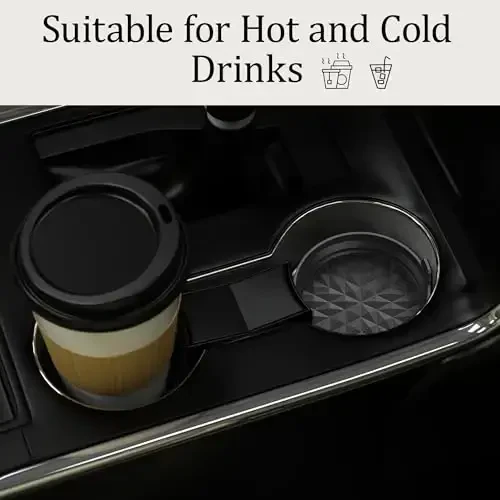 Wingcases Car Coasters 3.15in[4 Pack] Car Accessories Fit for SUV and Trucks Silicone Mats Non-Slip, Car Cup Holders Insert Coasters, Car Interior Accessories, Decor, Gift Black - 2
