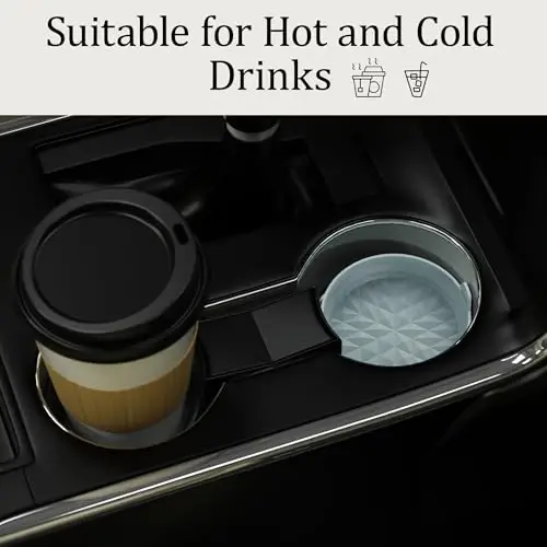 Wingcases Car Coasters 3.15in[4 Pack] Car Accessories Fit for SUV and Trucks Silicone Mats Non-Slip, Car Cup Holders Insert Coasters, Car Interior Accessories, Decor, Gift Light Blue - 3