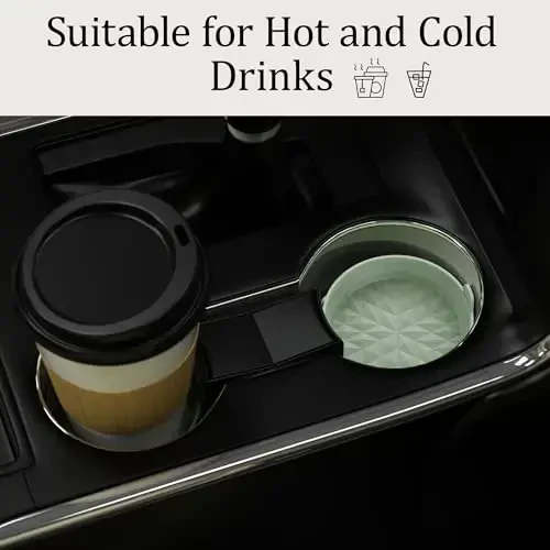 Wingcases Car Coasters 3.15in[4 Pack] SUV va yuk mashinalari uchun mos avto aksessuarlari Silikon matlar Sirpanmaydigan, Avto stakan ushlagichlari Qo'shimchalar, Avto interyer aksessuarlari, Dekor, Sovg'a adaçayı yashili - 3