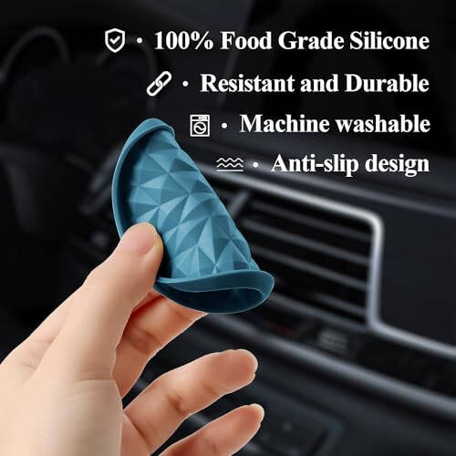 Wingcases Car Coasters Silicone [4 Pack] 2.75in Universal Mats Non-Slip, Embedded Car Interior Accessories, Car Cup Holders Insert Coasters Decor，Dark Blue - 6