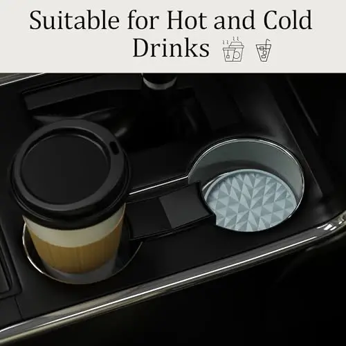 Wingcases Car Coasters Silicone [4 Pack] 2.75in Universal Mats Non-Slip, Embedded Car Interior Accessories, Car Cup Holders Insert Coasters Decor，Light Blue - MODAZONE (1)