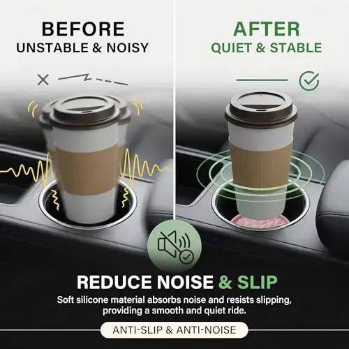Wingcases Car Coasters Silicone[4 Pack] 2.75in Universal Mats Non-Slip, Embedded Interior Car Accessories, Car Cup Holders Insert Coasters Decor，Soft Pink - 4