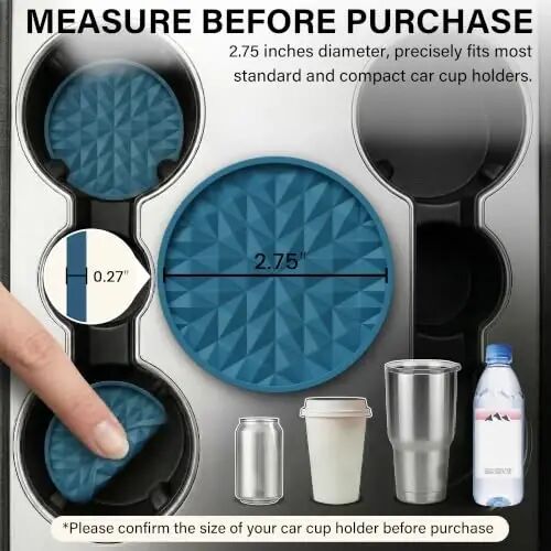 Wingcases Silicone Car Coasters Set of 4, 2.75