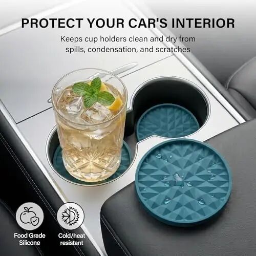 Wingcases Silicone Car Coasters Set of 4, 2.75