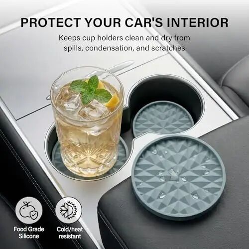 Wingcases Silicone Car Coasters Set of 4, 2.75