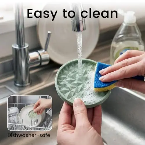 Wingcases Stakan ushlagichlari uchun avtomobil ostliklari [4 dona] 3.15 dyuymli sirpanmaydigan silikon gilamchalar, Ada yashil rangi - 5