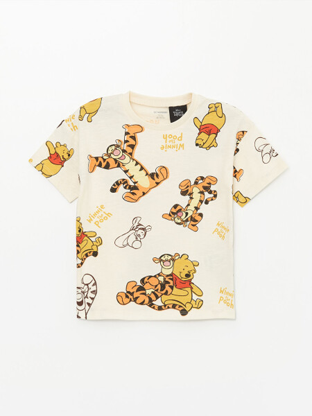 Winnie the Pooh Printed Baby Boy T-Shirt and Dungaree Set with Bike Neck Short Sleeves - 9