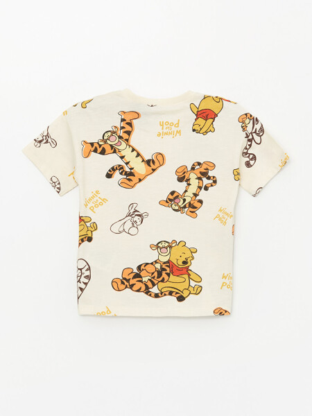 Winnie the Pooh Printed Baby Boy T-Shirt and Dungaree Set with Bike Neck Short Sleeves - 10